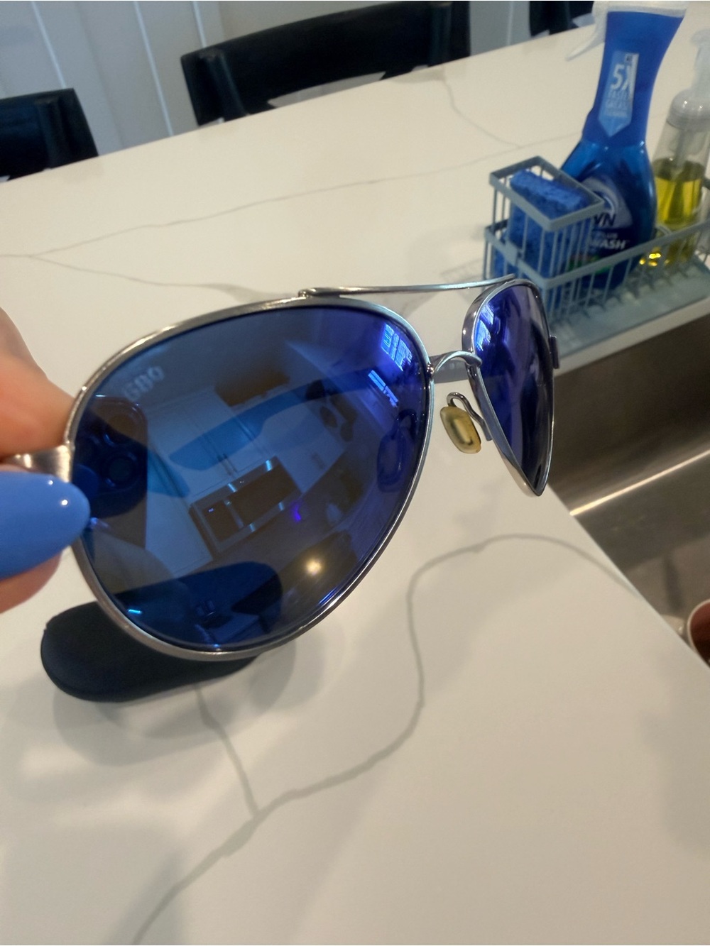 Costa Aviator Sunglasses with Blue Lenses - Picture 4 of 10
